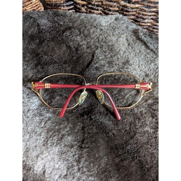 Vintage Christian Dior Eyeglasses Frames Red Butterfly Gold Logo Retro Glasses